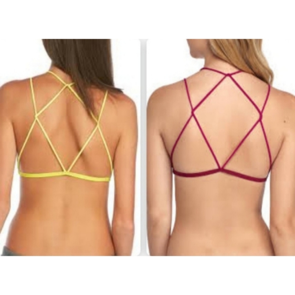 Free People High Neck Strappy Back Bra - Pink - Picture 3 of 16
